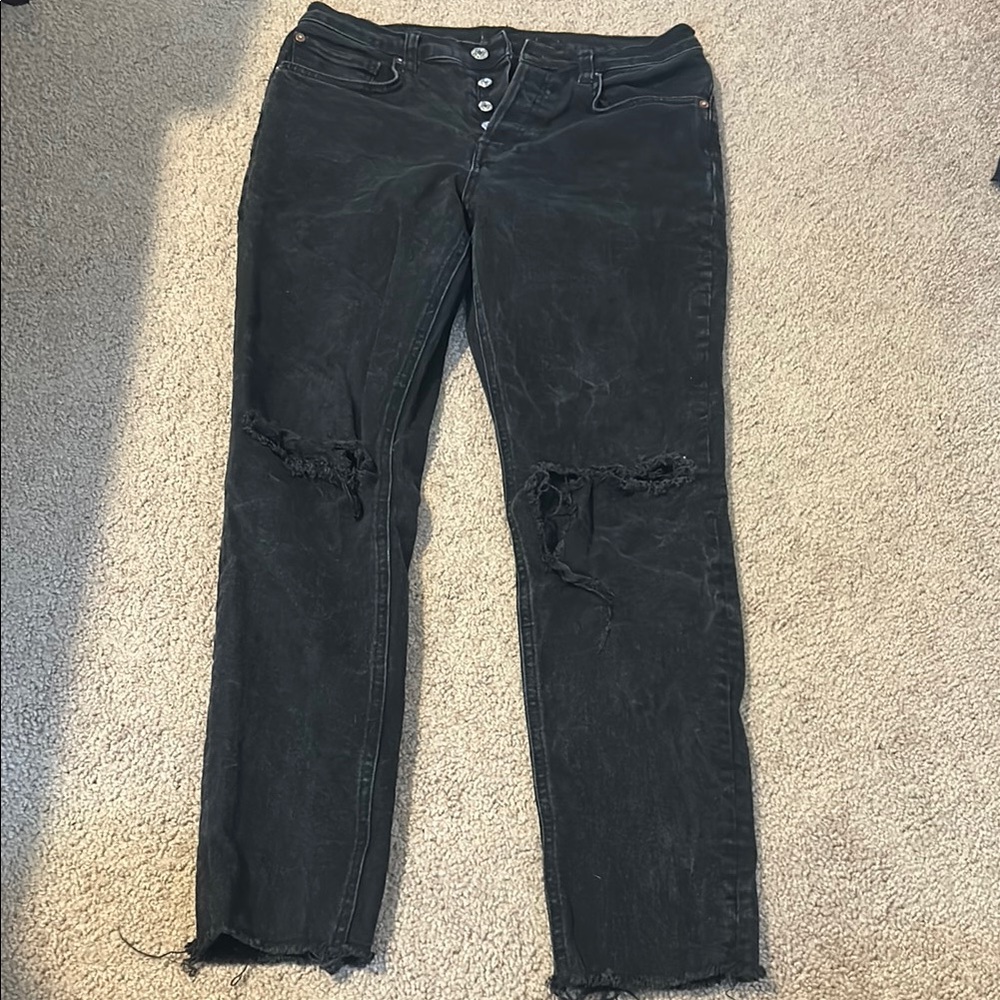 Free people Women's Black Distressed Jeans